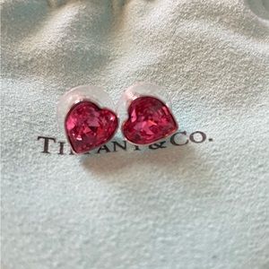 Tiffany & Co Swarovski Silver Pink Hearts
